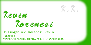 kevin korencsi business card